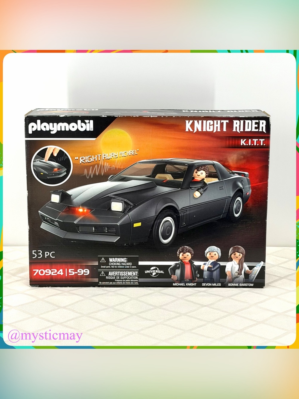 New PLAYMOBIL KNIGHT RIDER K.I.T.T 70924 Talking Car 53 Piece Playset w Lights